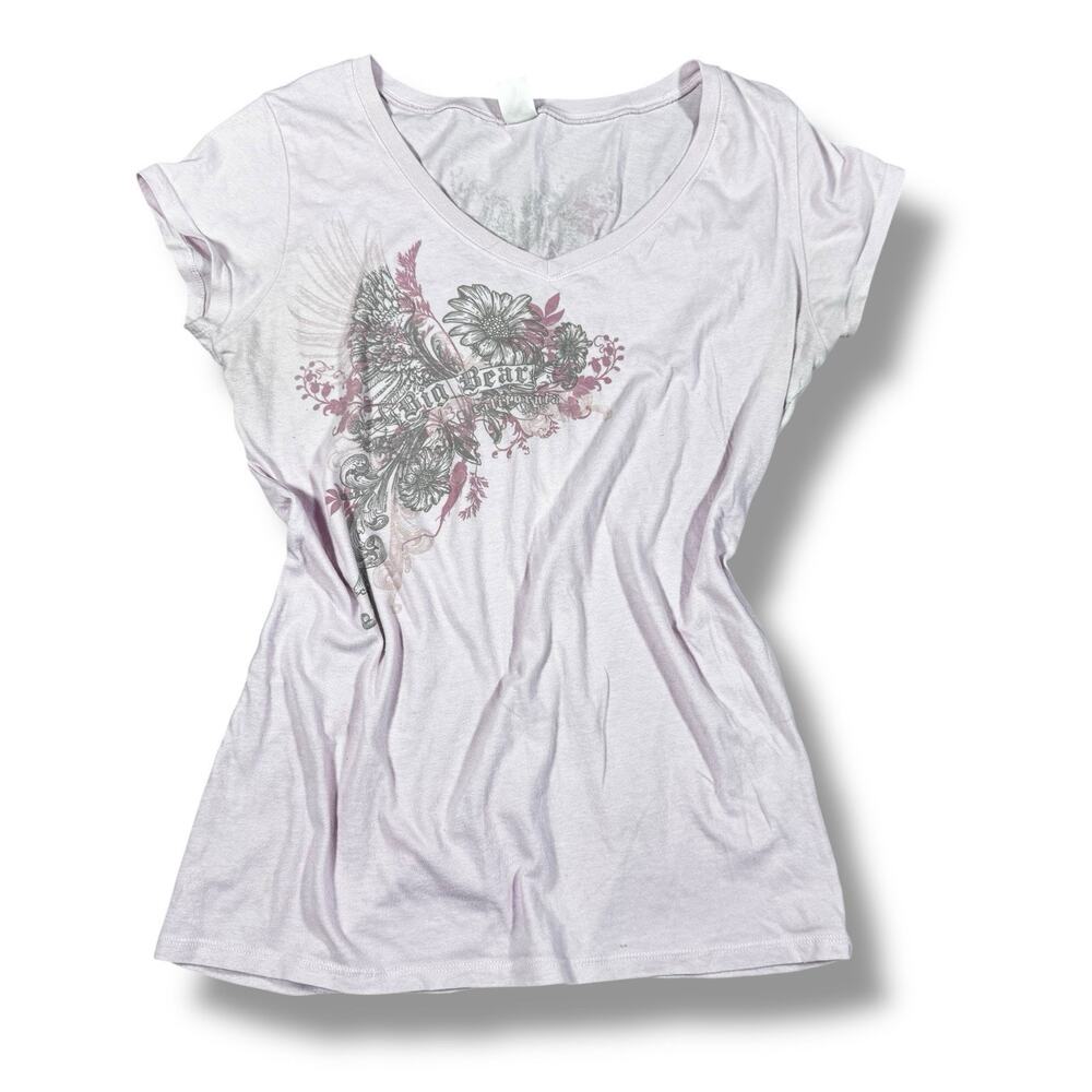Vintage Y2K Duck Co Big Bear California Graphic Tee Women’s XL Pink Floral‎